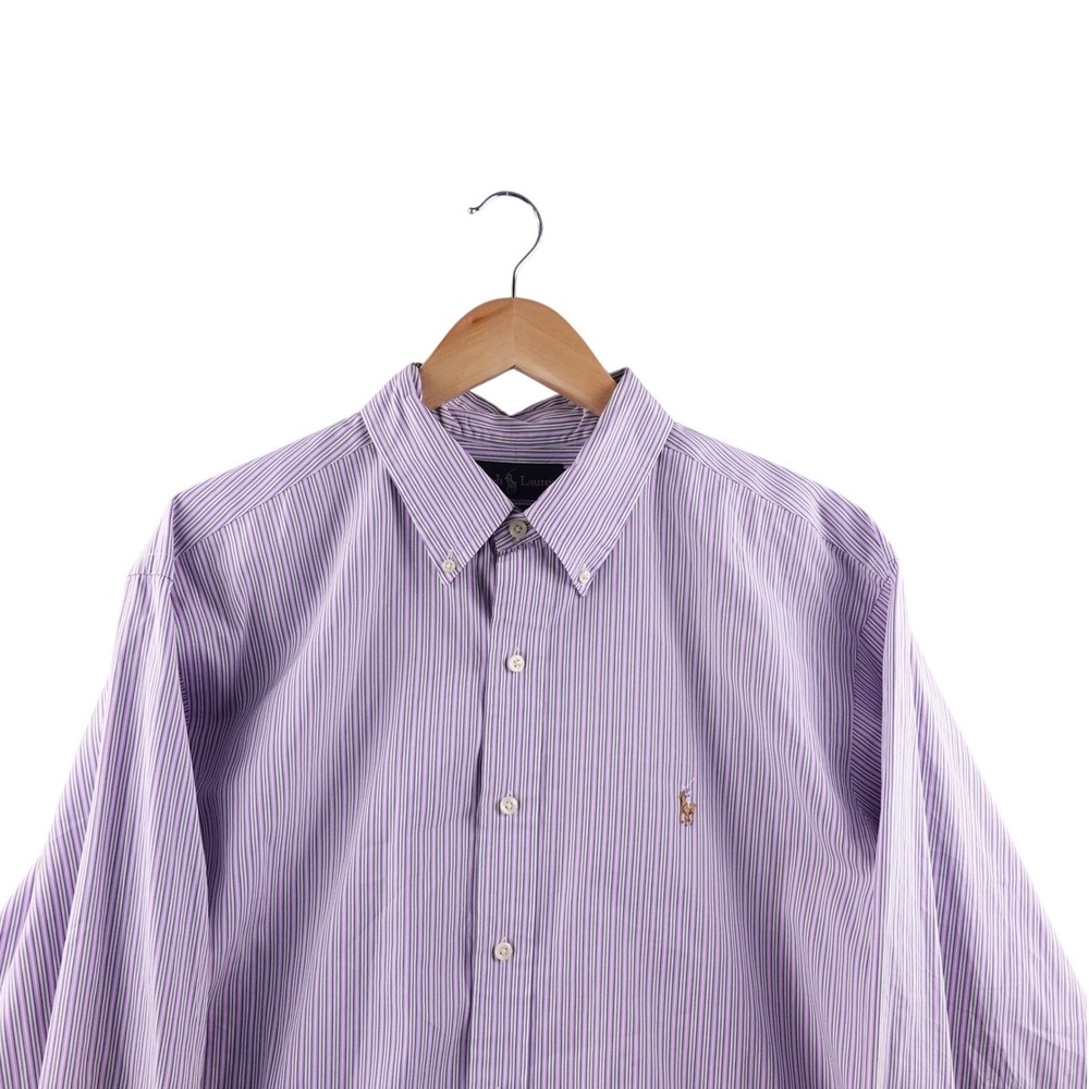 Ralph‎ Lauren Classic Fit Button Down Shirt Stripe Polo Pony Men 17.5 34/25